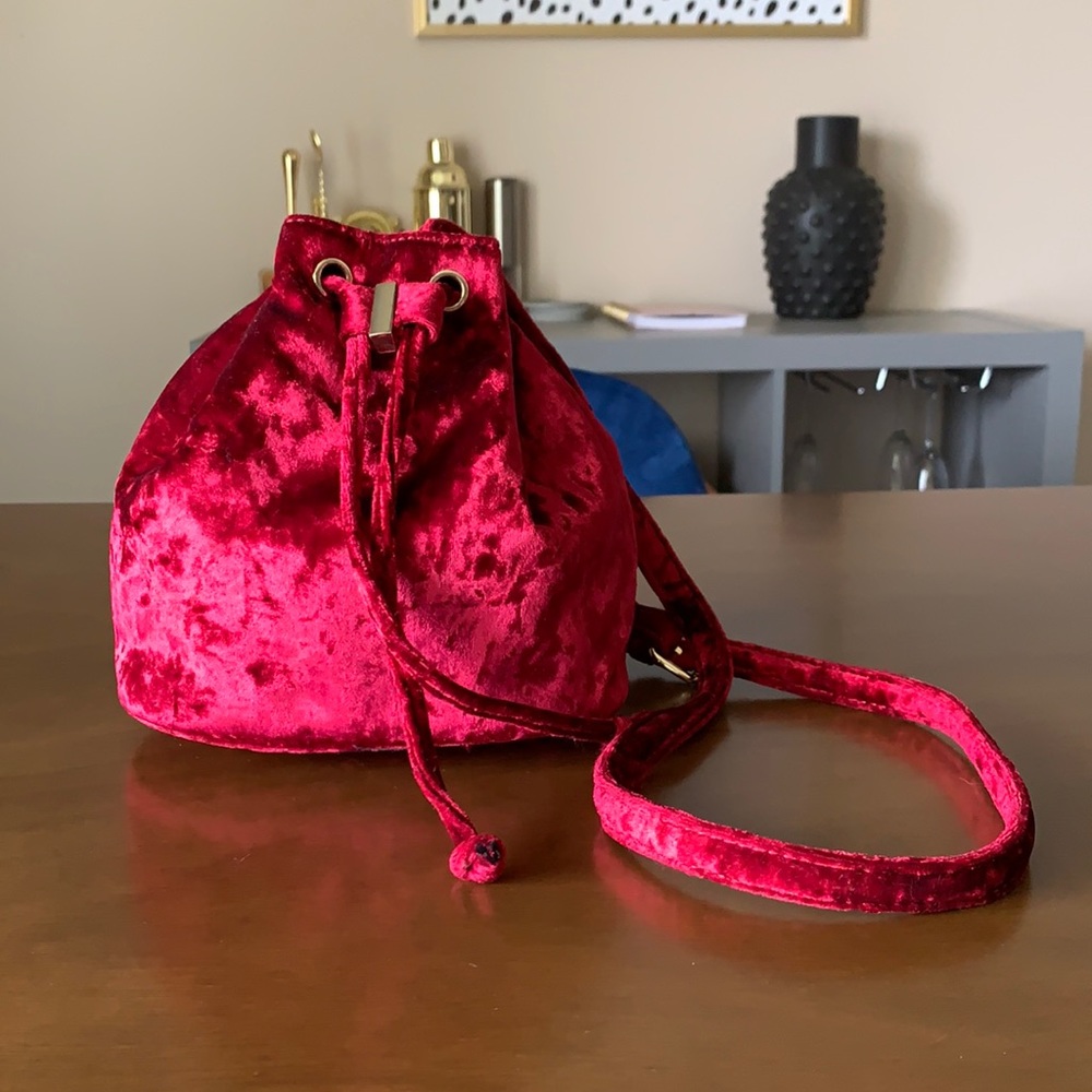 Crushed Velvet Shoulder Bag